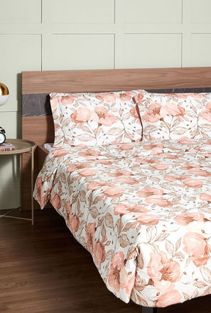 Floral Print 3-Piece Comforter Set - 230x220 cm-mxhome-homefurnishings-comfortersandquilts-0