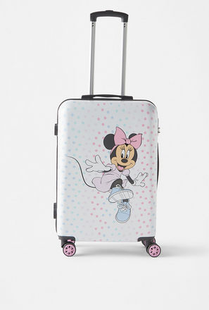 Minnie Mouse Print Hardcase Trolley Travel Bag with Retractable Handle - 45x26x65 cm-mxwomen-bagsandwallets-luggage-0