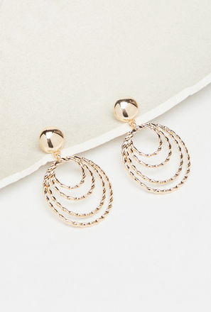 Textured Ring Earrings with Pushback Closure-mxwomen-accessories-jewellery-earrings-1