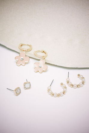 حلقان متنوعة - طقم من 3 قطع-mxkids-accessories-girls-jewellery-earrings-3
