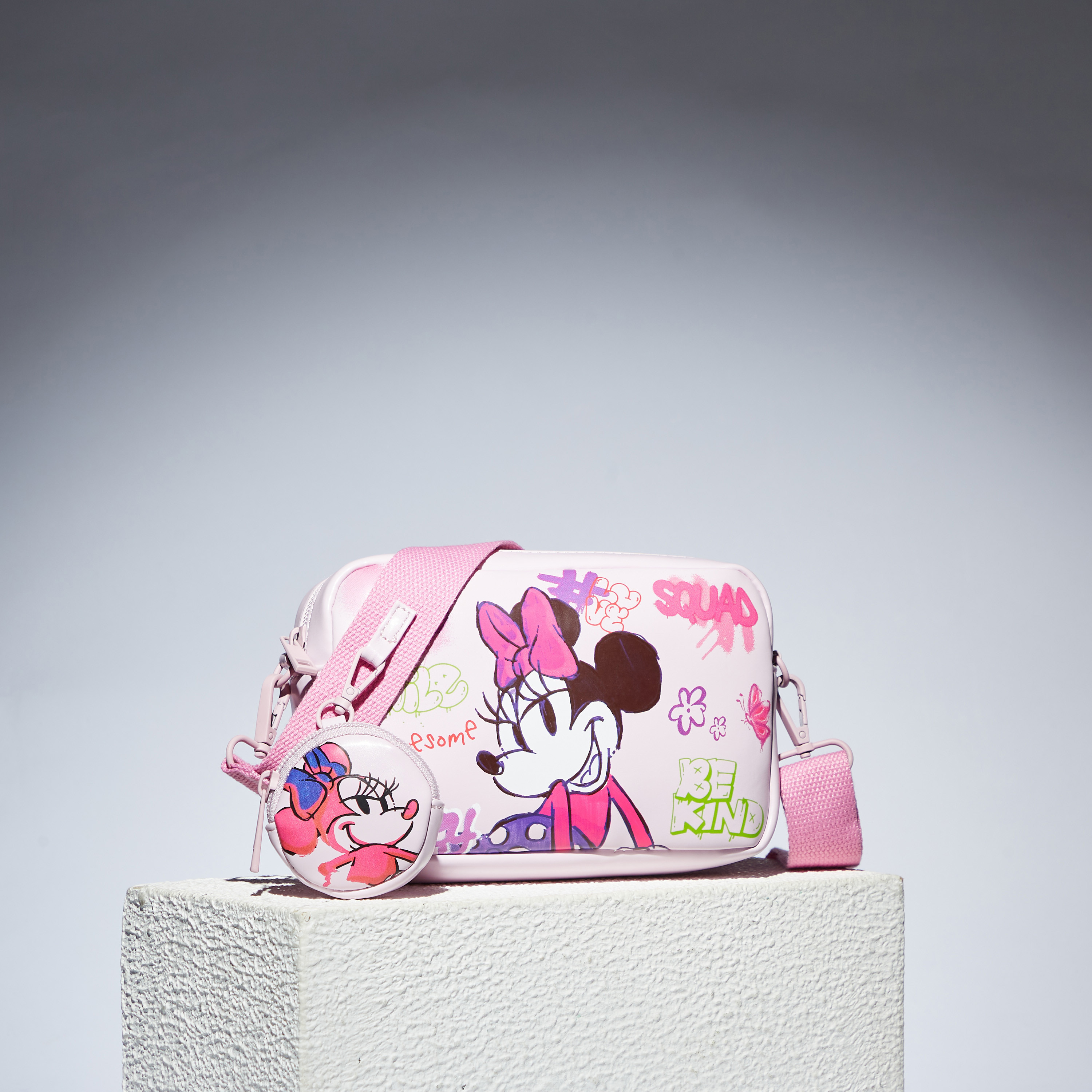 Disney Minnie Mouse Face Zip Purse Crossbody Tote Bag Wallet Buckle-Down |  eBay