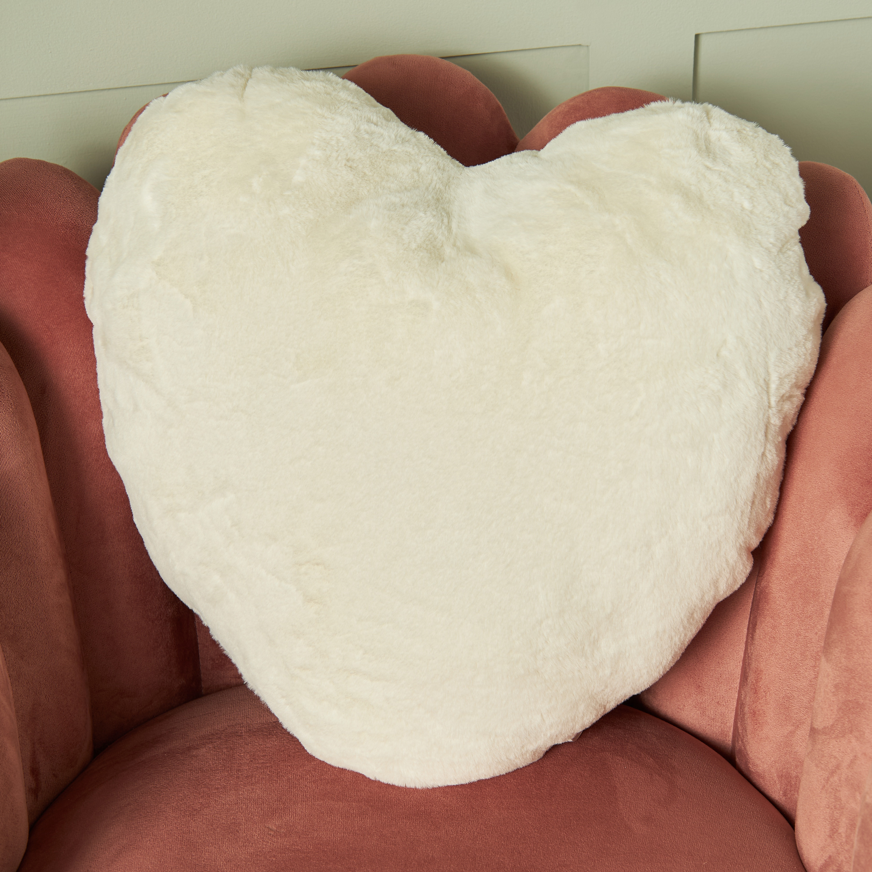 White 2024 heart pillow