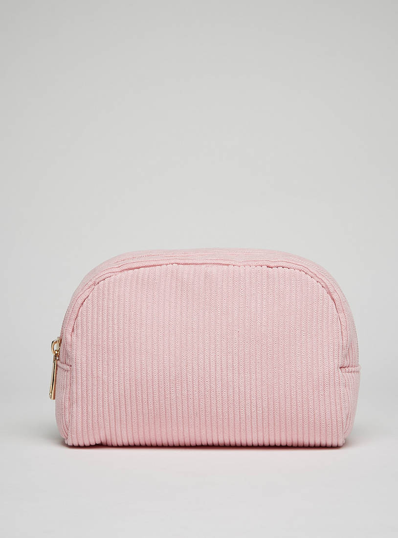 Ribbed Pouch with Zip Closure-Accessories-image-0