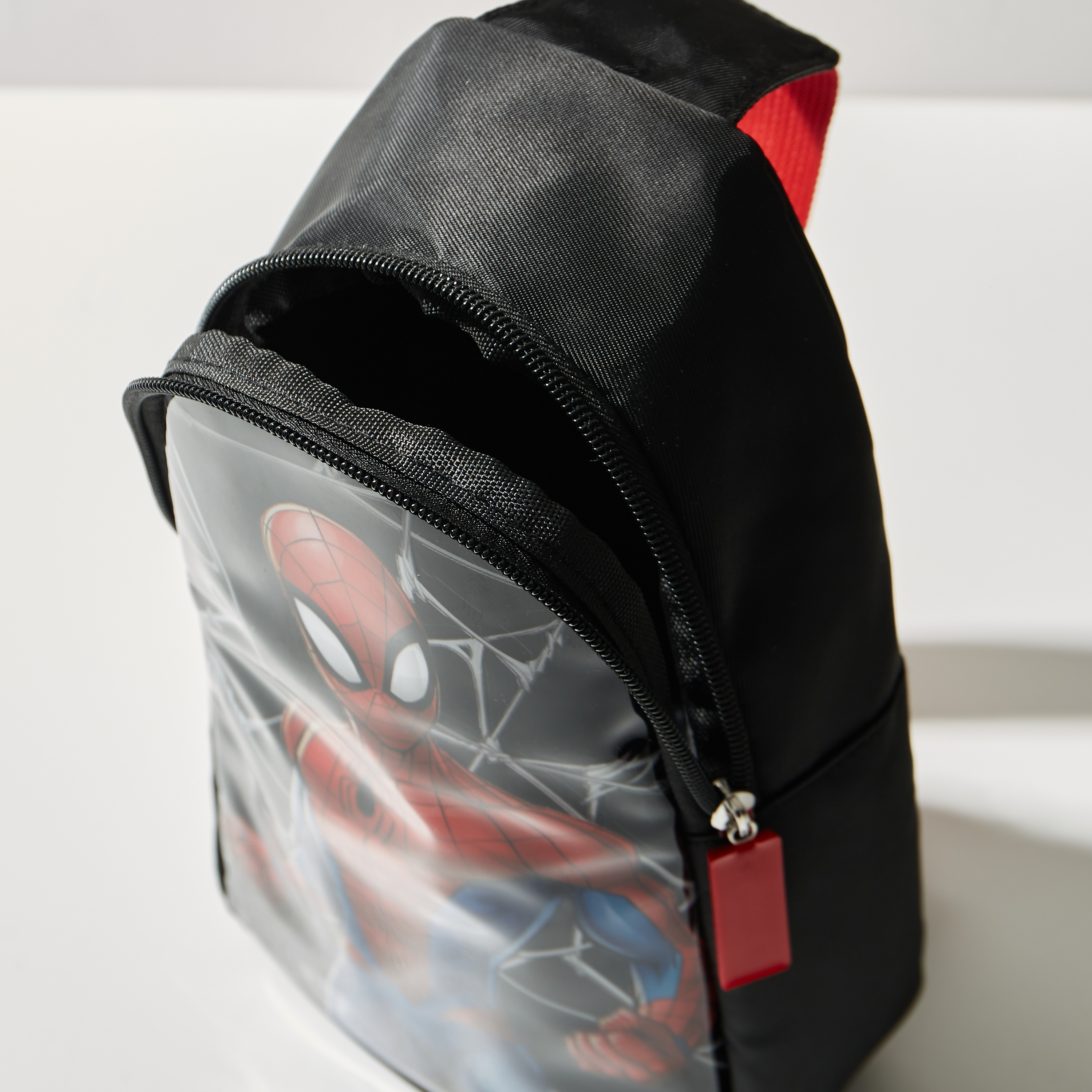 Shop Spider Man Print Sling Backpack with Zip Closure Online Max