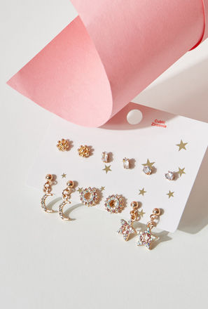 Pack of 6 - Embellished Earrings-mxkids-accessories-girls-jewellery-earrings-3