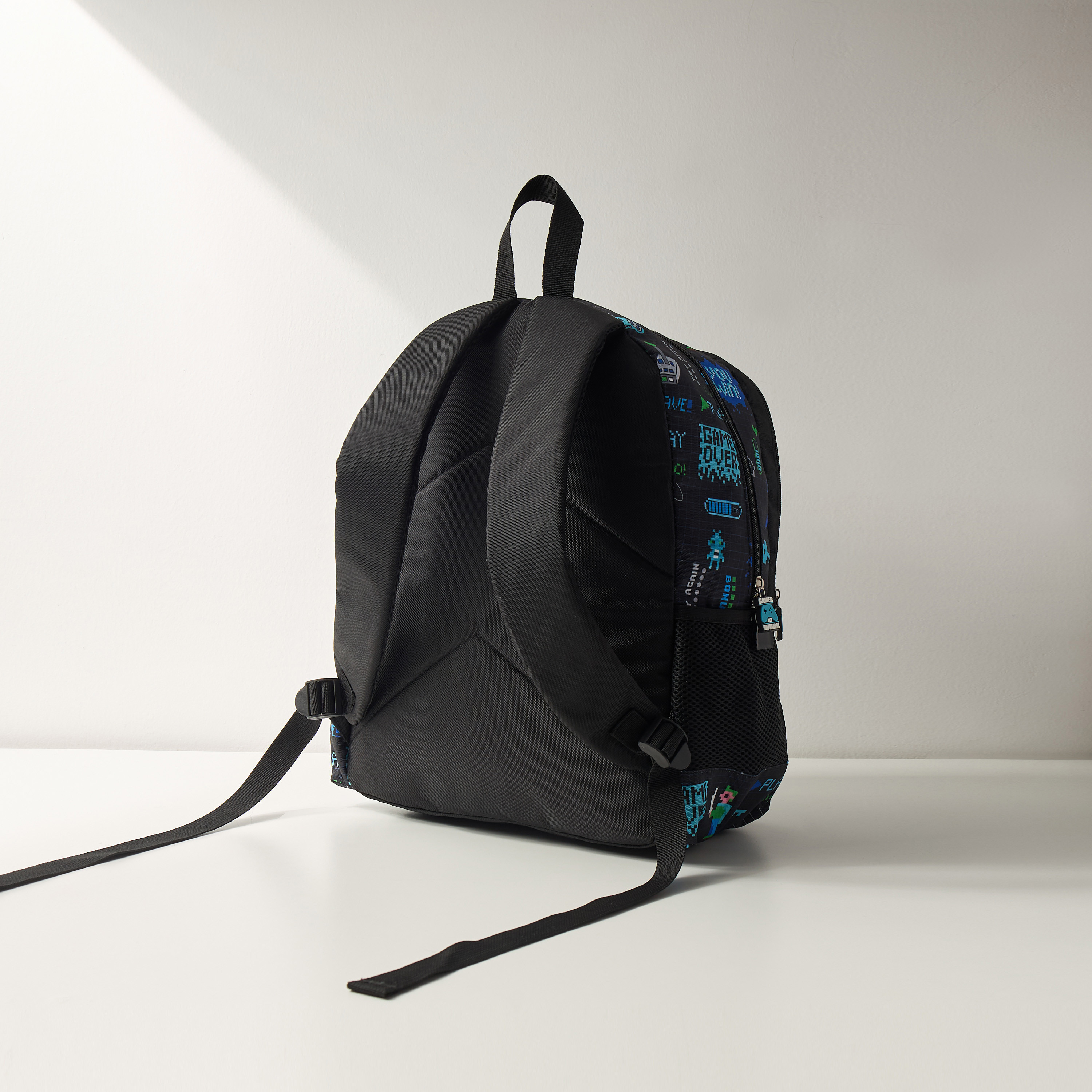 Shop Game Print Backpack with Adjustable Shoulder Straps and Shop Game Print Backpack with Adjustable Shoulder Straps and