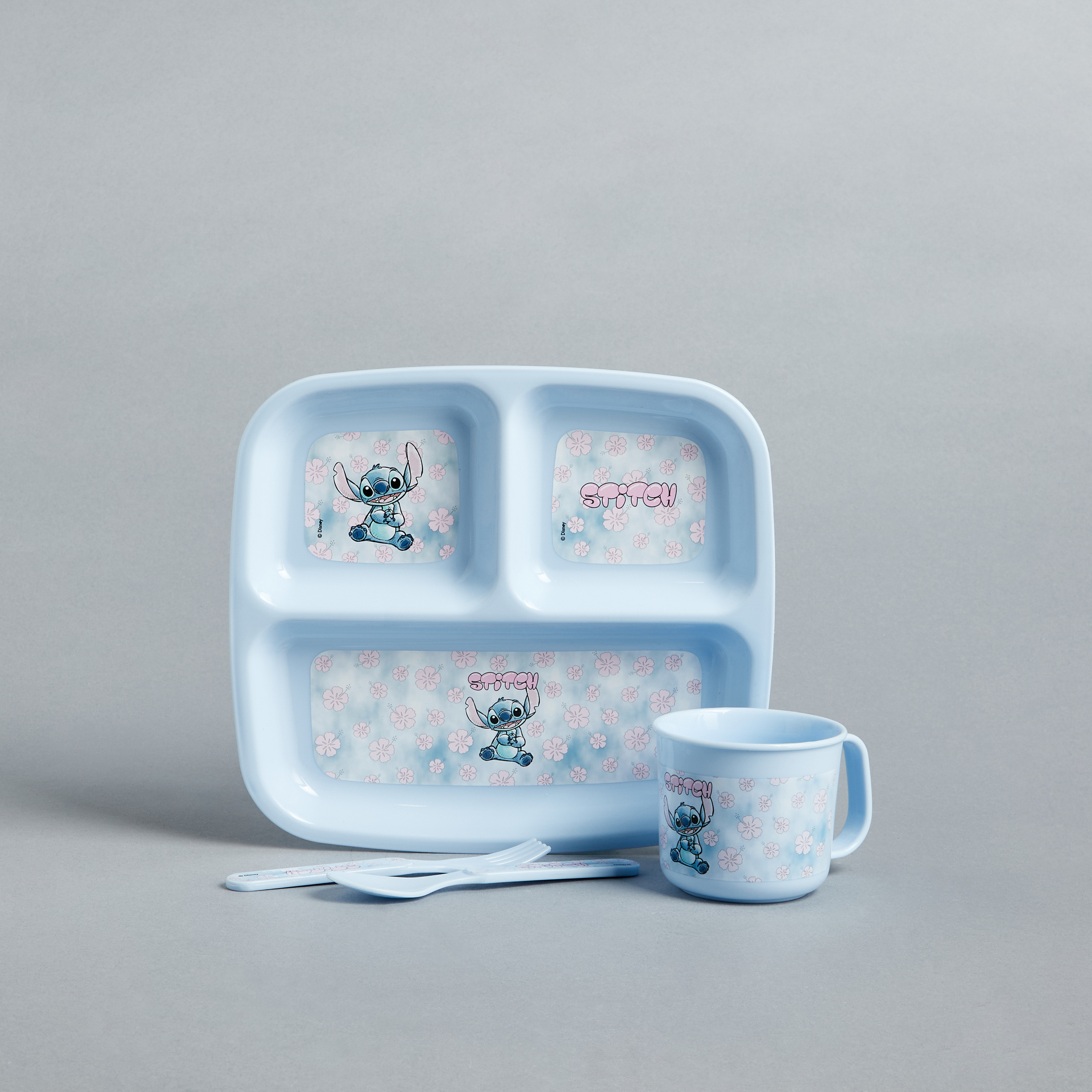 Stitch Print 4-Piece Crockery Set