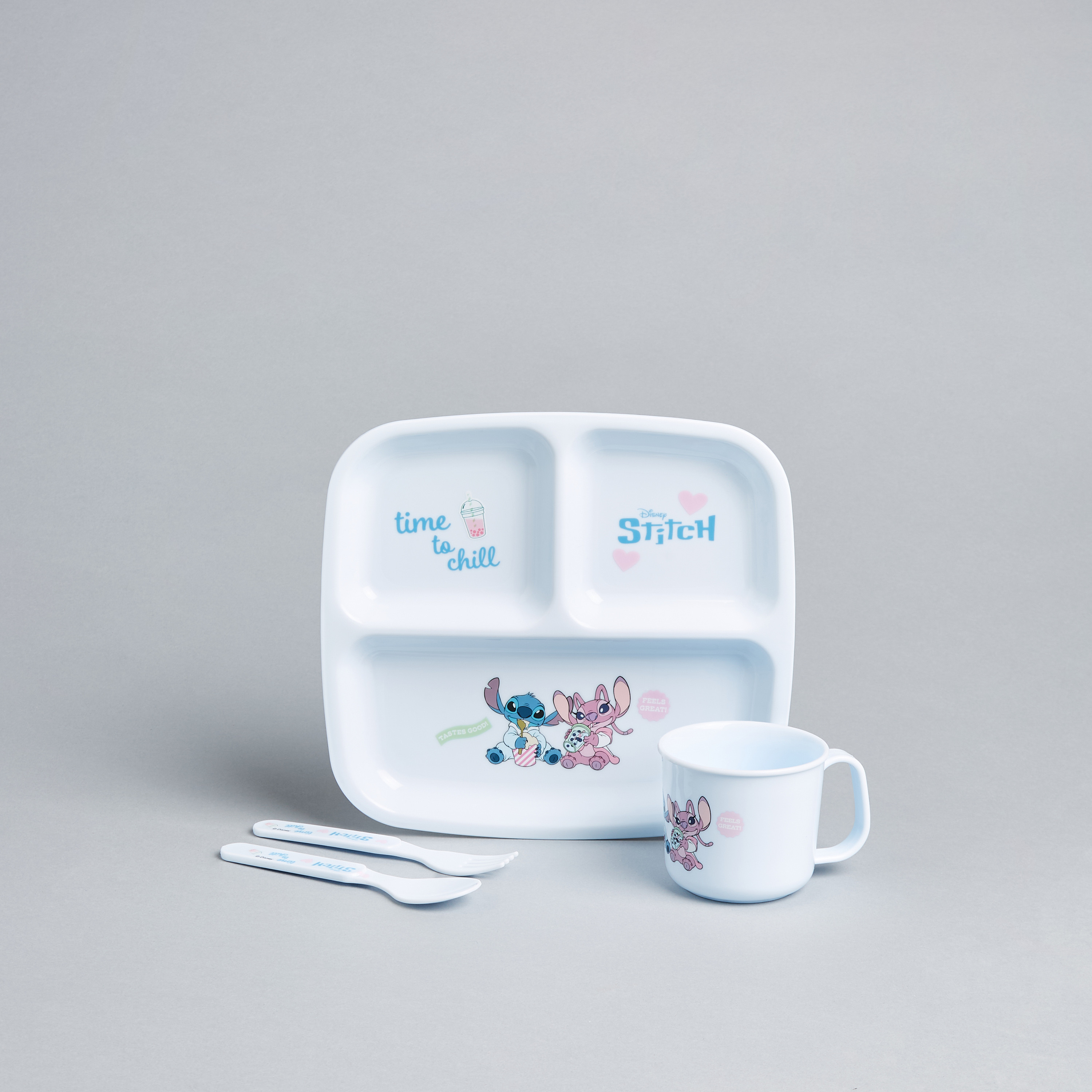 Stitch and Angel Print 4-Piece Crockery Set