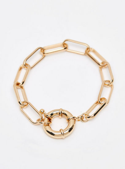 Chunky Chain Link Bracelet with Spring Ring Closure