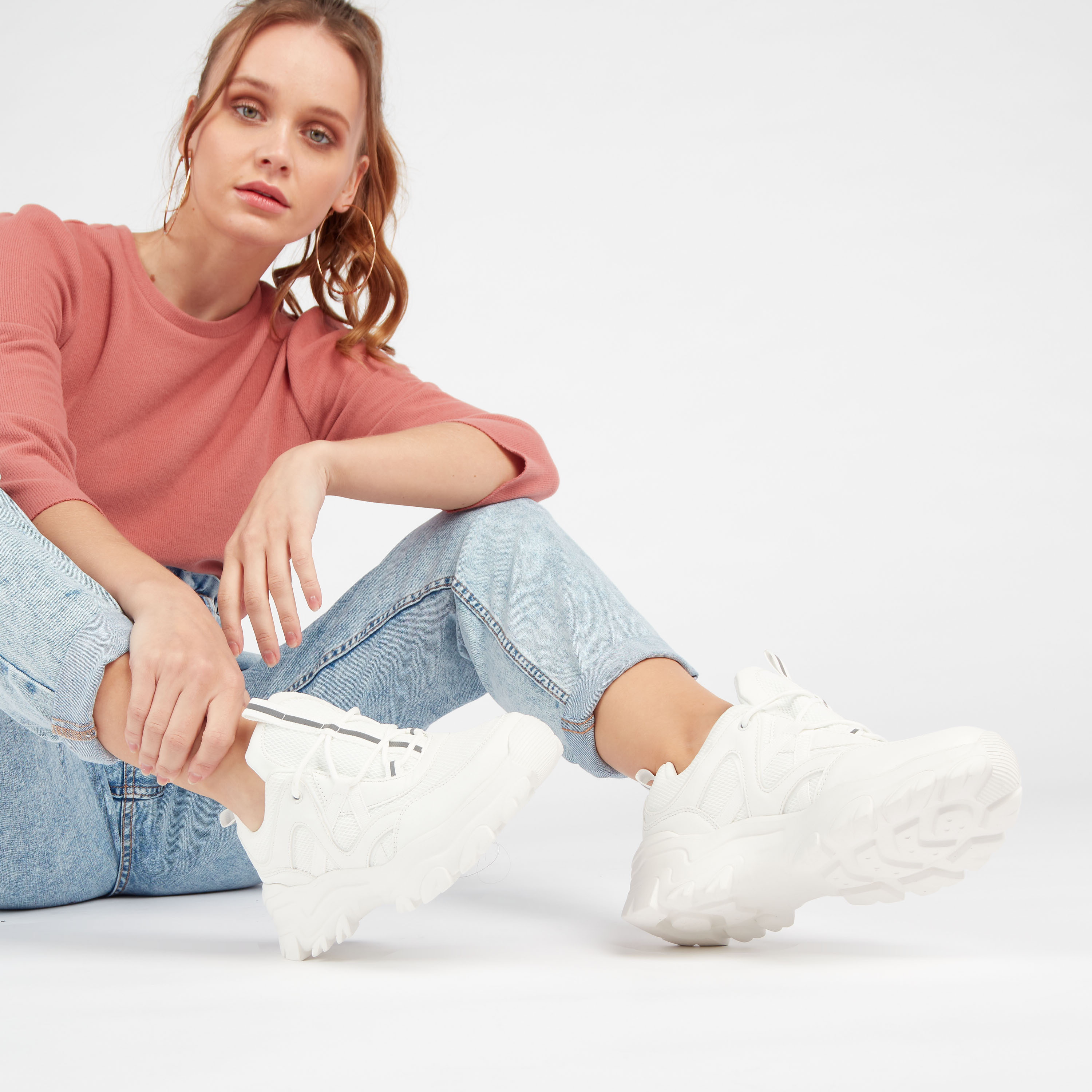 Shop Chunky Lace Up Casual Sneakers Online | Max UAE
