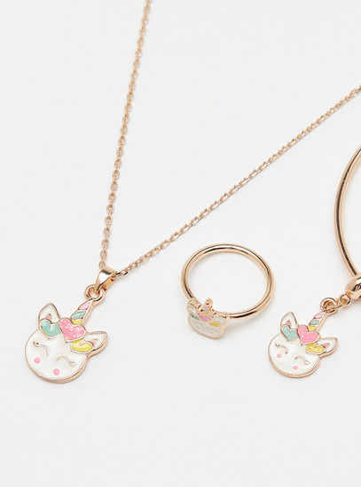 Unicorn Shape 3-Piece Necklace Set
