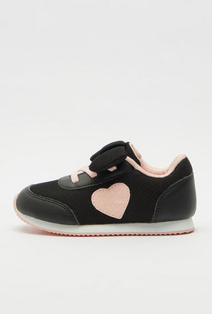 Mesh Slip-On Shoes with Heart and Bow Detail