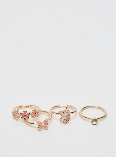 Set of 4 - Embellished Ring