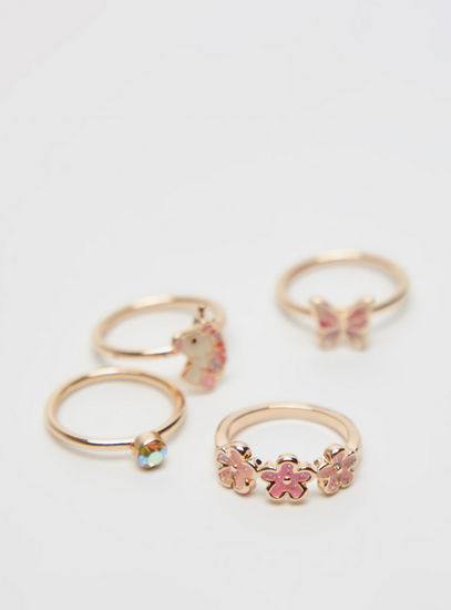 Set of 4 - Embellished Ring