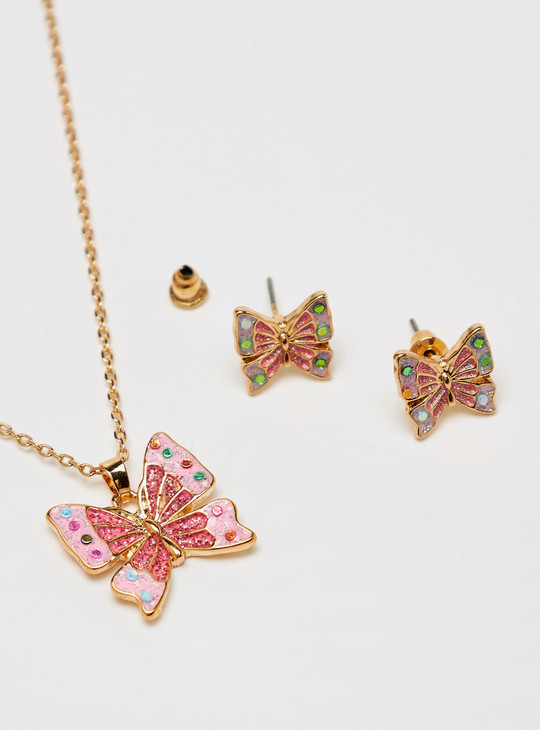 Butterfly Accented 4-Piece Jewellery Set