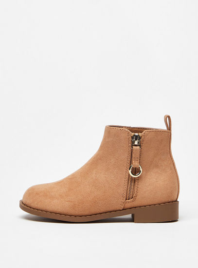 Solid High Cut Boots with Zip Closure
