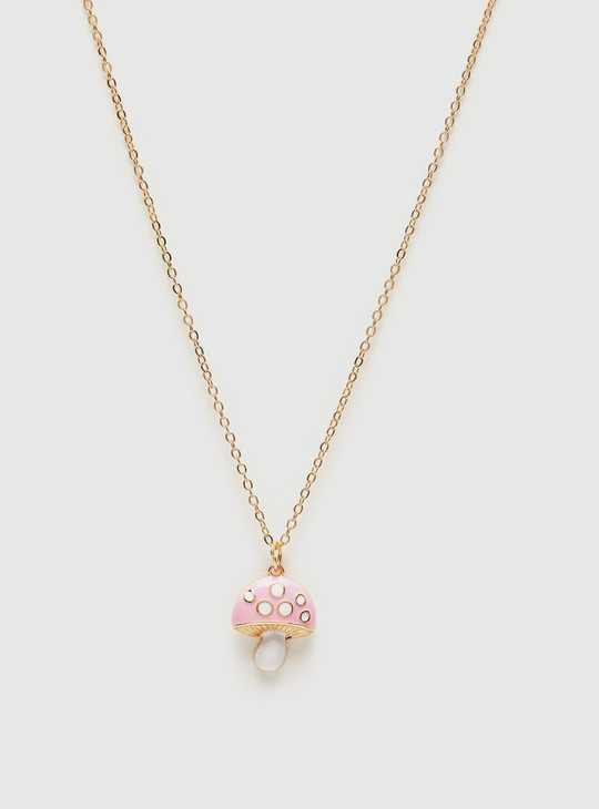 Mushroom Accented Pendant Necklace with Bracelet and Ring