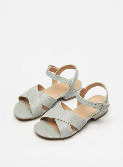 Strappy Sandals with Buckle Closure-Sandals-image-1