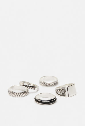 Pack of 5 - Textured Ring-mxmen-accessories-jewellery-rings-1