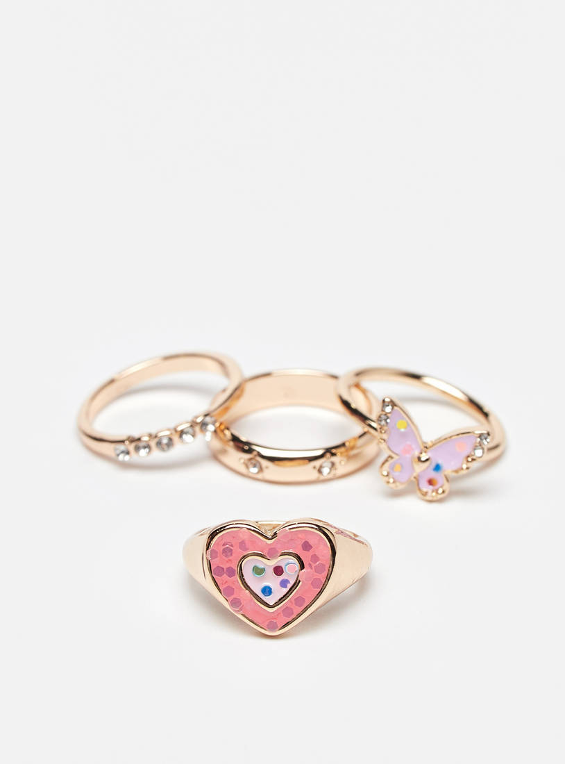 Pack of 4 - Assorted Embellished Ring-Rings-image-0
