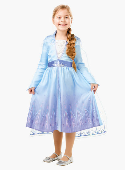 Frozen 2 Elsa Costume Dress with Organza Glitter Cape