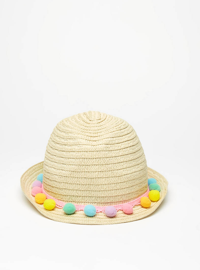 Pom Pom Accented Hat-Caps & Hats-image-0