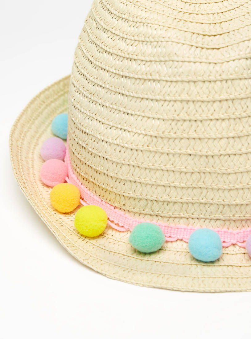 Pom Pom Accented Hat-Caps & Hats-image-1