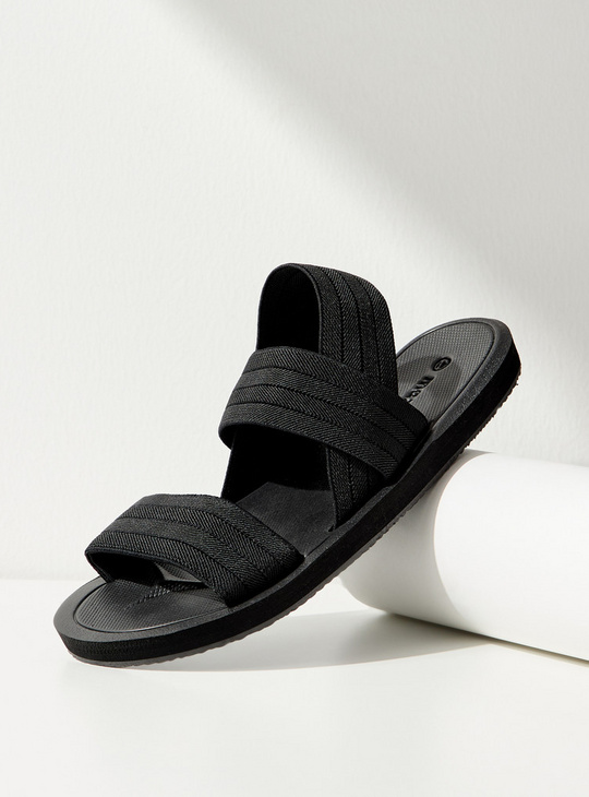 Textured Sandals with Slingback Closure