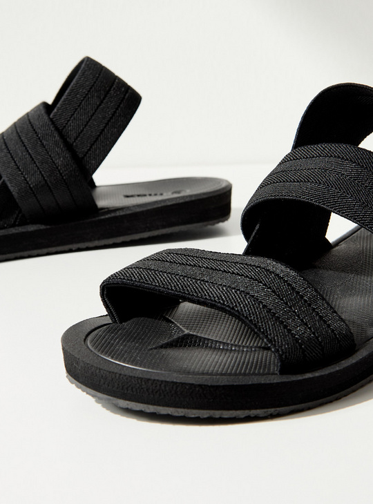 Textured Sandals with Slingback Closure