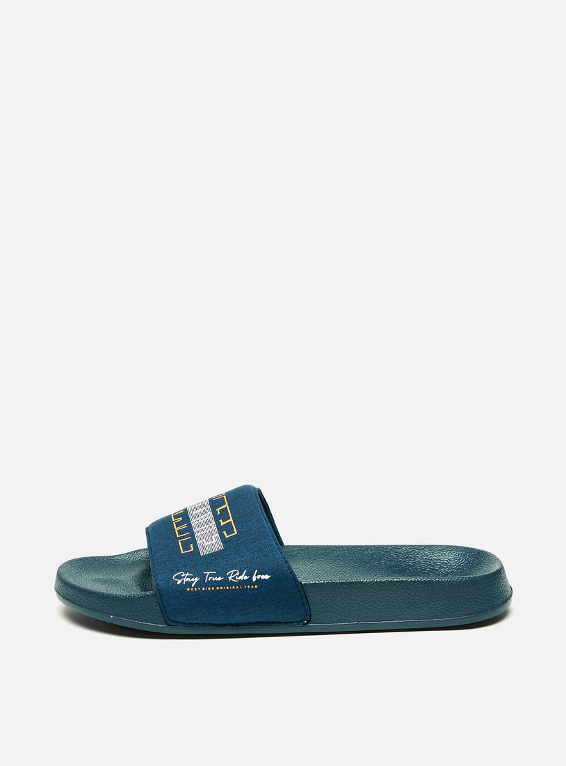 Printed Slip-On Slide Slippers-Sandals-image-0