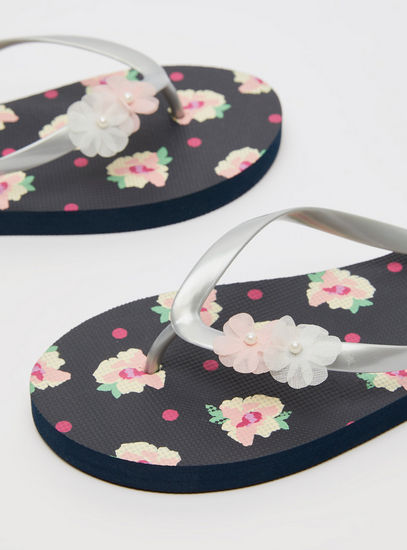 Floral Print Slip-On Thong Slippers