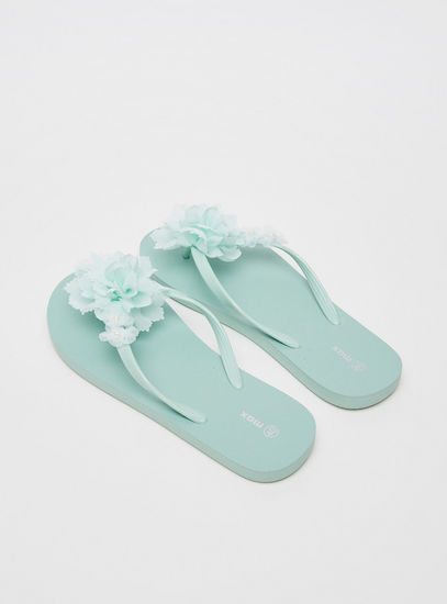 Floral Embellished Beach Slippers