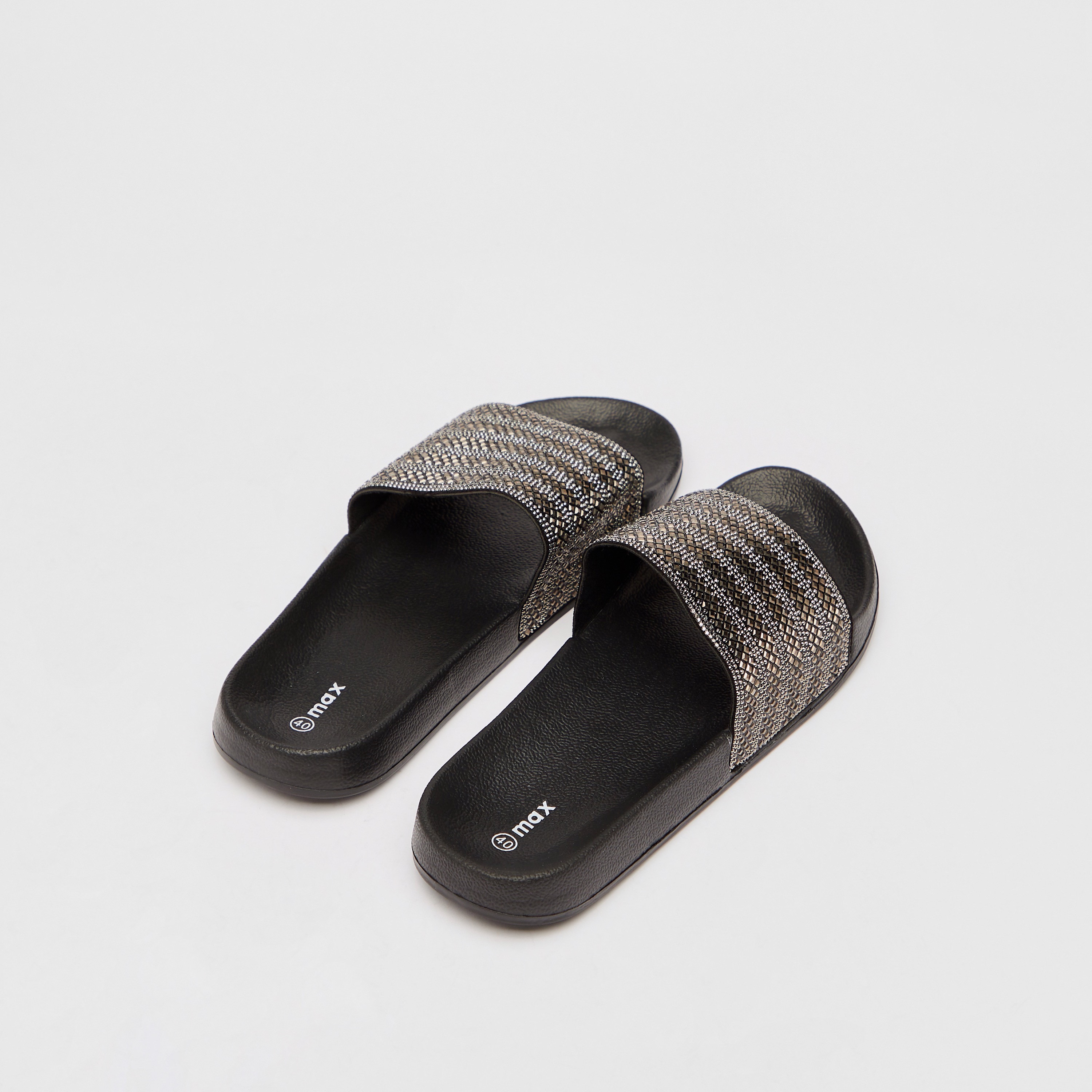 Shop Embellished Slide Sandals Online Max UAE