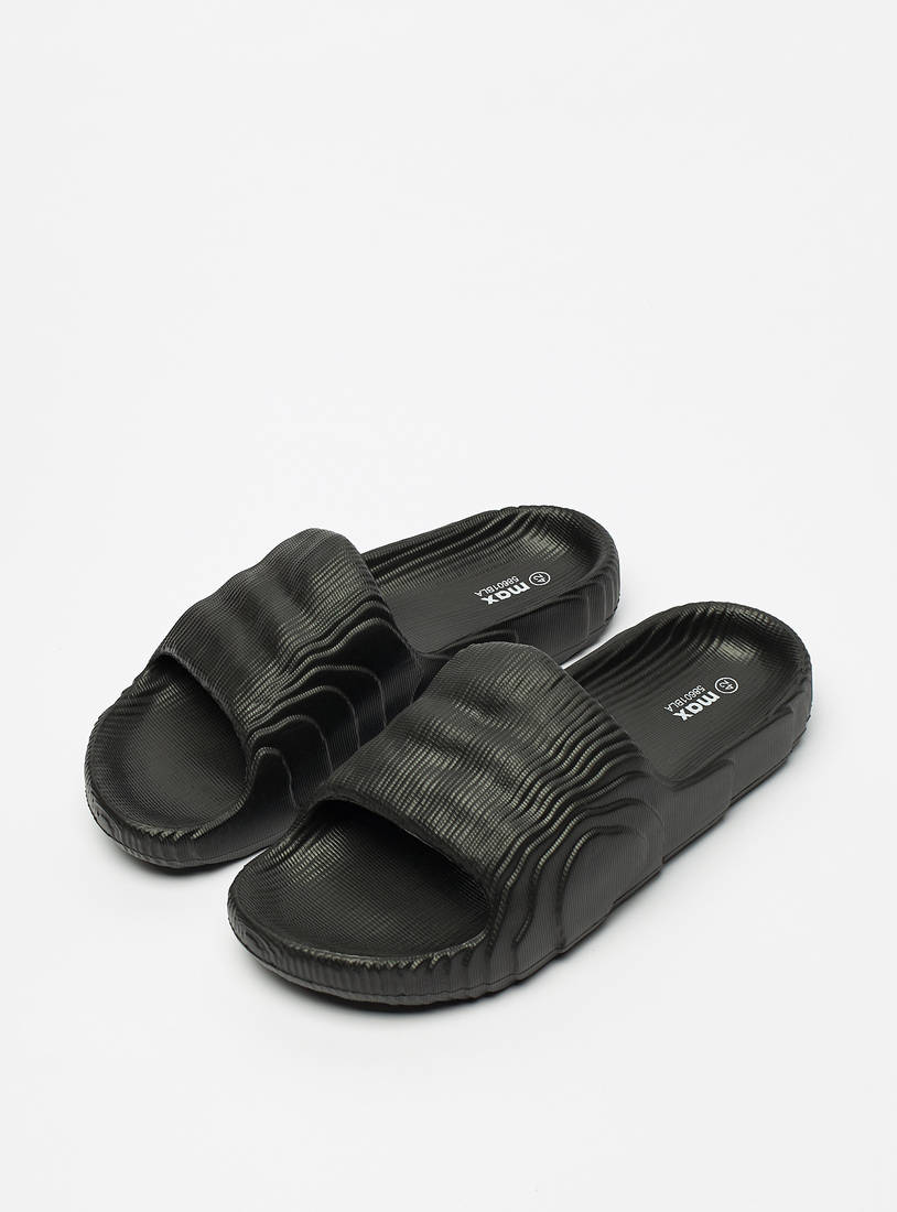 Textured Slip-On Beach Slippers-Sandals-image-1