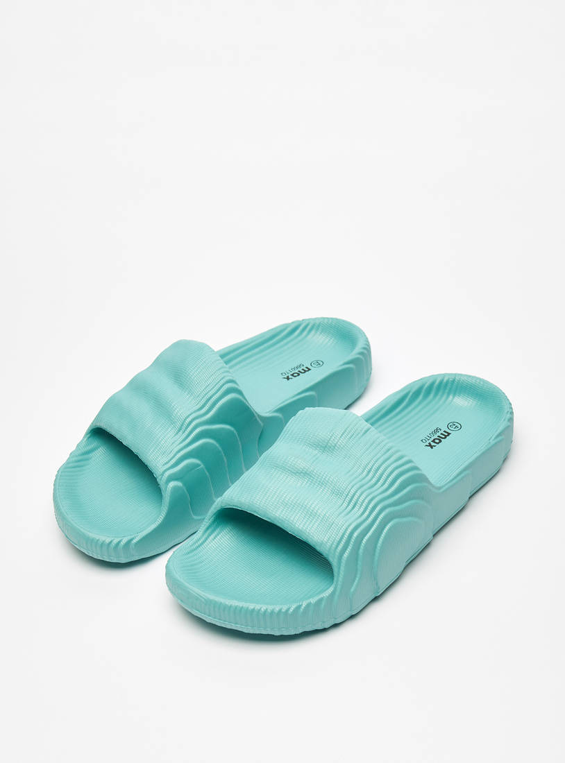 Textured Slip-On Beach Slippers-Sandals-image-1