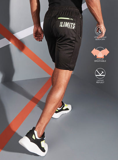 Solid Knee Length Shorts with Pockets and Drawstring Closure-Shorts-image-0