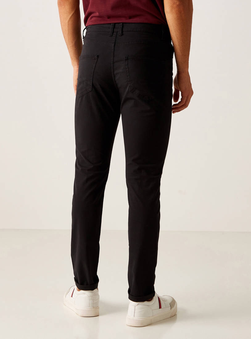 Full Length Jeans with Button Closure and Pockets-Slim-image-1