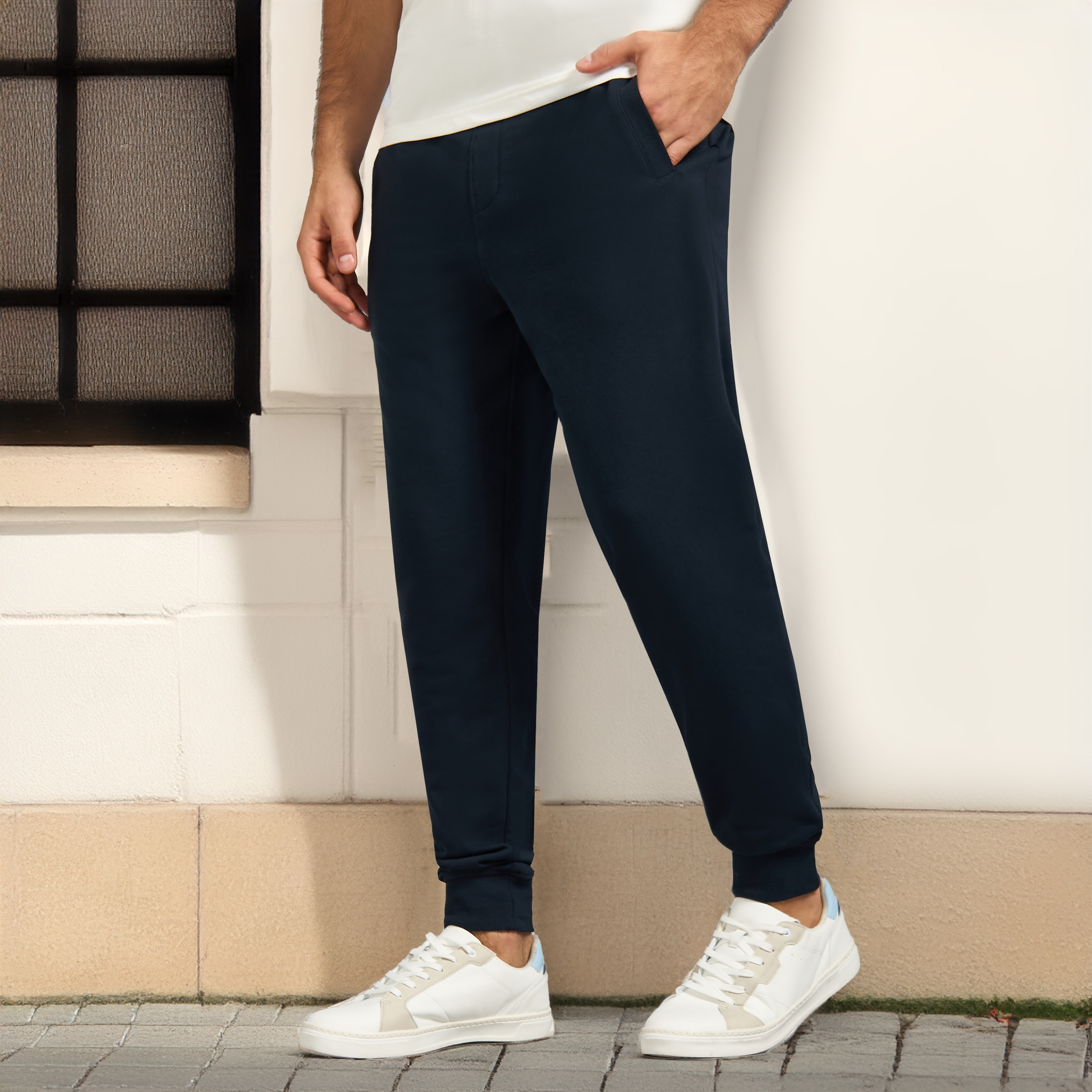 Mens navy skinny store joggers