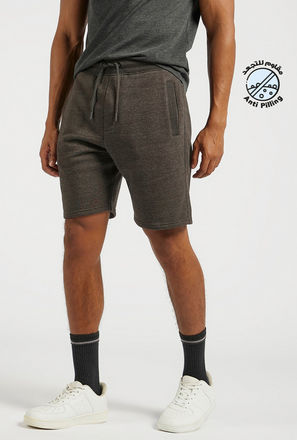 Solid Anti-Pilling Shorts with Pockets and Elasticised Waistband