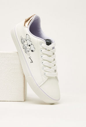 Snoopy Dog Print Lace-Up Sneakers-mxwomen-clothing-activewear-shoes-1