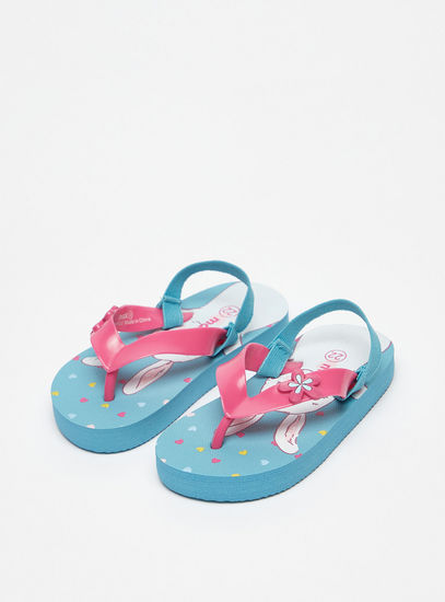 Bunny Print Beach Slippers with Backstrap
