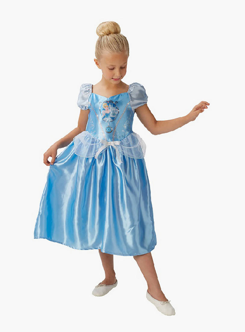 Cinderella Costume Dress with Puff Sleeves and Peplum Detail-Casual Dresses-image-0