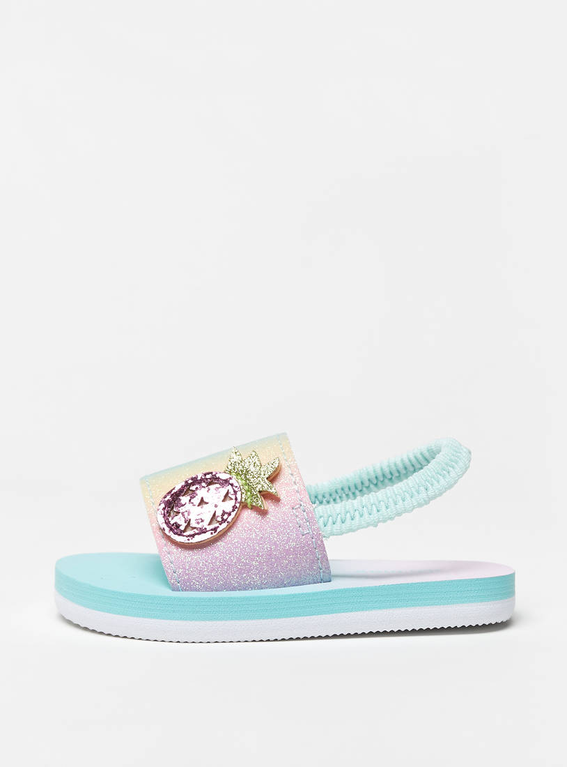 Embellished Slip-On Slide Slippers with Elastic Strap-Flip Flops-image-0