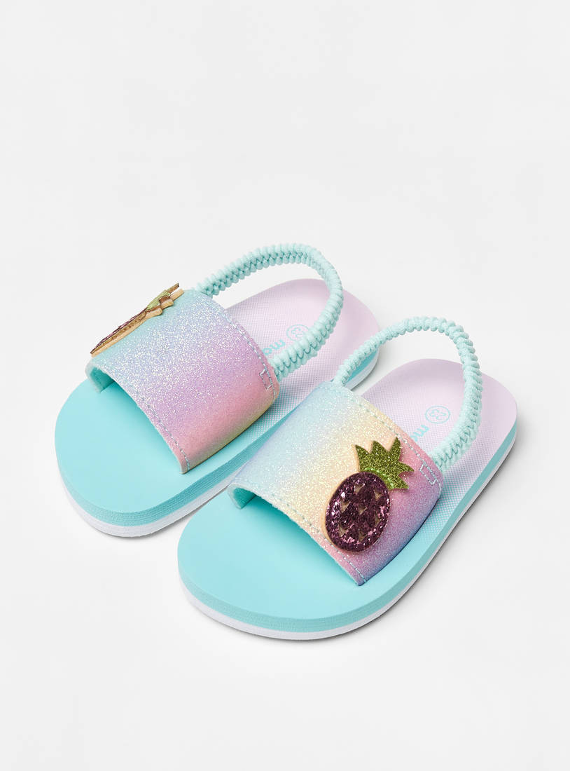 Embellished Slip-On Slide Slippers with Elastic Strap-Flip Flops-image-1