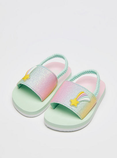 Embellished Beach Slippers with Backstrap