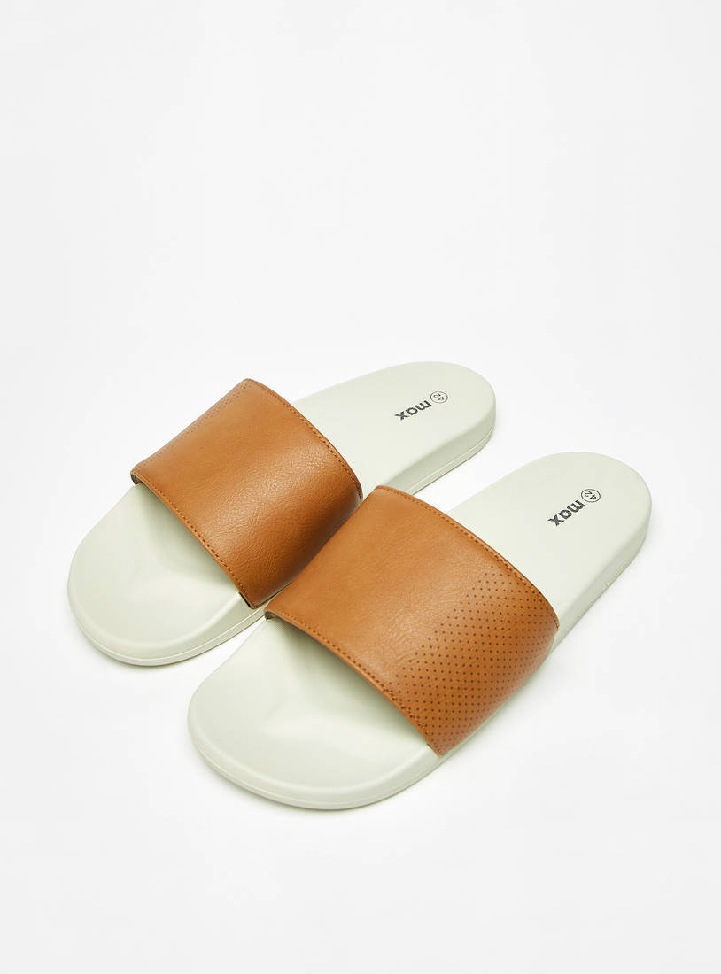 Textured Slide Slippers-Flip Flops-image-1