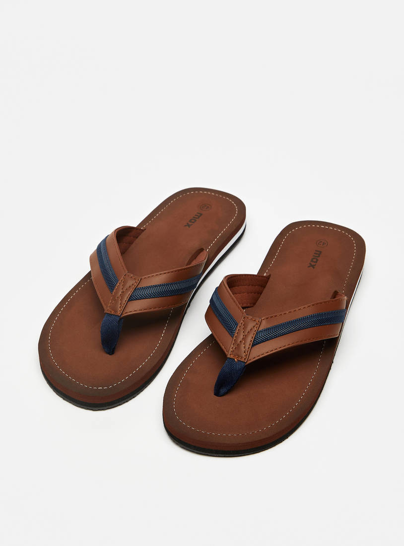 Textured Slip-On Sandals-Sandals-image-1