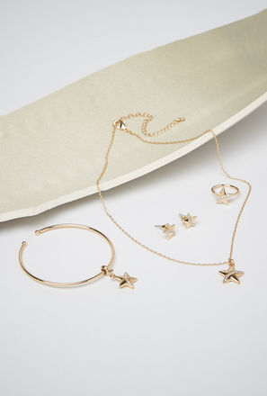 Star Embellished 4-Piece Jewellery Set-mxkids-accessories-girls-jewellery-sets-0