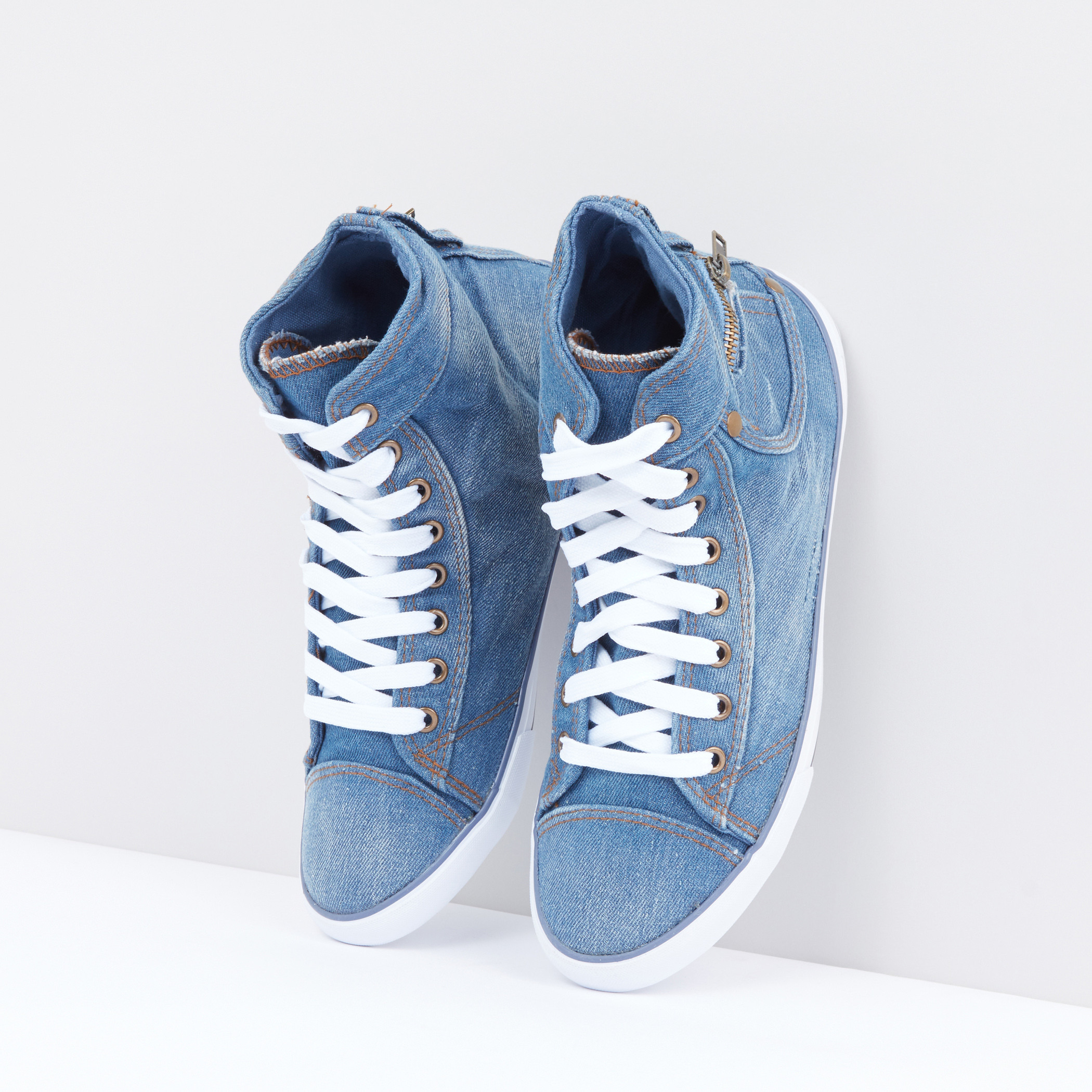 Denim lace cheap up shoes