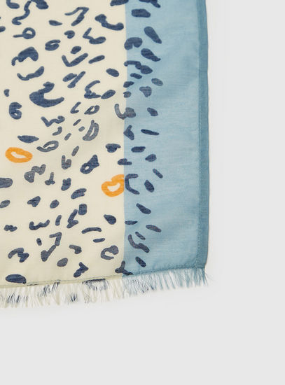All Over Print Scarf with Tassel Detail